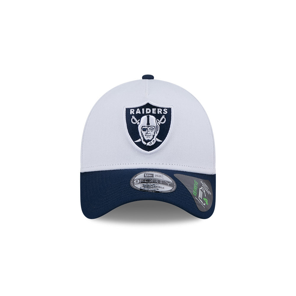 Las Vegas Raiders Hat - 2-Tone Oceanside Blue Repreve 9Forty A-Frame NFL Snapback Cap - New Era